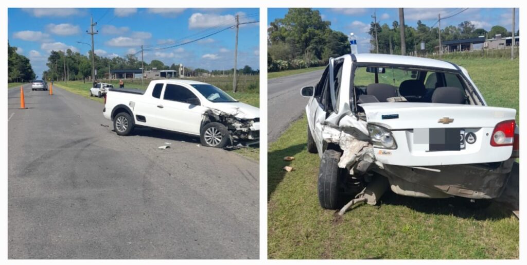 Este sábado alrededor de las 10:00hs. personal de Estación Comunal Ramallo Primera, se constituyó en Ruta 51 y Ponce de León, donde un automóvil Chevrolet Corsa, color blanco, conducido por un masculino mayor de edad (52), colisionó con una camioneta Volkswagen Saveiro, conducida por masculino mayor de edad. Ambos fueron derivados al Hospital José María Gomendio por lesiones leves.