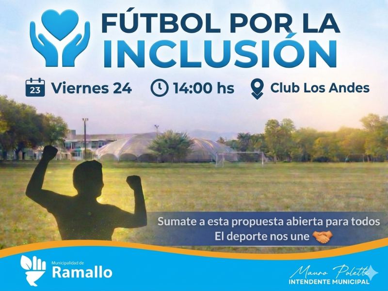 Se desarrollará la jornada Fútbol por la Inclusión en el Club Los Andes