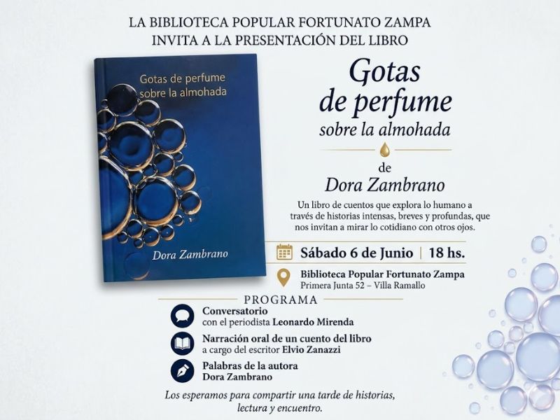 Presentación del libro «Gotas de perfume sobre la almohada» en Villa Ramallo