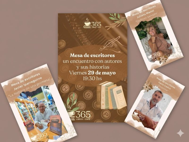 Villa Ramallo: realizarán una mesa de escritores en 365 Libros + Café
