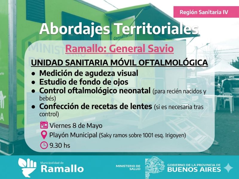 La Unidad Sanitaria Móvil Oftalmológica visita Villa General Savio