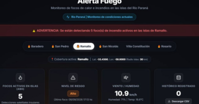 Ramallo registra 5 focos de incendio en zona de islas