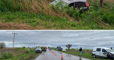 Tres vehículos protagonizaron un siniestro vial en la Ruta 51: dos personas fueron trasladadas al hospital