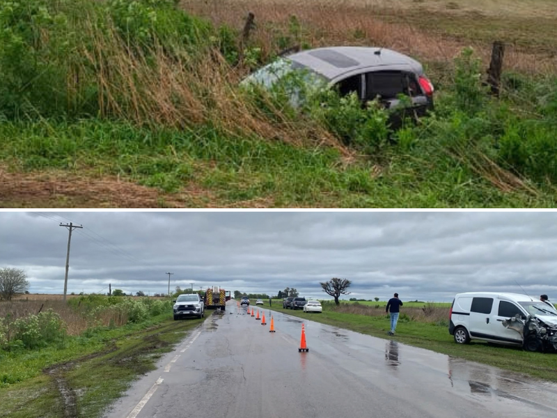 Tres vehículos protagonizaron un siniestro vial en la Ruta 51: dos personas fueron trasladadas al hospital